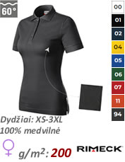 PRACTICE WOMEN - 11366 polo marškinėliai moterims su kontrastingos spalvos juostelėmis ant apykaklės ir rankogalių
